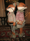 Grandpa & Grandma Foxes One of a Kind Dutch Artist Handmade 18 inch