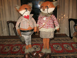 Grandpa & Grandma Foxes One of a Kind Dutch Artist Handmade 18 inch