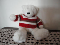 Gund 2001 Winter Polar Teddy Bear Knitted Striped Sweater 46589 All Tags