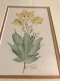 Original Watercolor Floral Art Signed Artist KOVACS 1985 Custom Frame 13"x11"