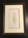 Original Watercolor Floral Art Signed Artist KOVACS 1985 Custom Frame 14"x10"