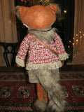 Grandpa & Grandma Foxes One of a Kind Dutch Artist Handmade 18 inch