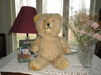 Antique Golden Mohair Bear USA 1950s Working Growler 17 inch