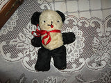 Antique Old Panda Bear 9 in. Comical Eyes Kapok Filling