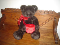 Gund 2003 Dark Brown Bear with Velvet Jewel Box 17