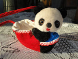 Dakin Vintage Mohair Panda Bear Purse Very Rare