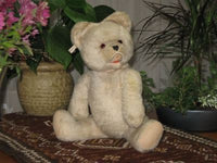 Antique Fechter Austria Bear Rare White Mohair 17 Inch 1960s