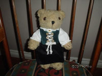 Germany Teddy Bear Girl Jointed Made by ES Gerhardshofen Authentic German Dress