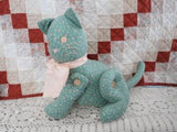 OOAK CAT CANADIAN Artist Cotton Fabric & Buttons 14 In.