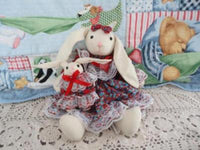 Ganz 1995 BUNNY WITH BABY Burlap Handcrafted Retired