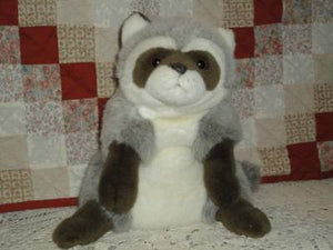 RACCOON Puppet 13 inch Vintage Stuffed Plush