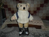 Roller Blade Bear Knitted Sweater & Backpack RARE