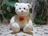 Dutch Holland Vintage White Bear Sitting Red I Love You Heart 12" Valentines Day