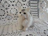 Vintage Persian Cat Real Fur Handmade Ornament SO RARE