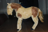 Steiff Standing Horse 1950s No Halter 1328,0 Mohair White Brown Spotted w Button