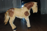 Steiff Standing Horse 1950s No Halter 1328,0 Mohair White Brown Spotted w Button