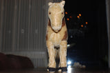 Steiff Standing Horse 1950s No Halter 1328,0 Mohair White Brown Spotted w Button