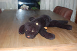 Steiff Lying Panther Dralon Fur Black Super Soft 5322/35 Button & Tag 1970s