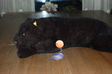 Steiff Lying Panther Dralon Fur Black Super Soft 5322/35 Button & Tag 1970s