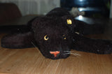 Steiff Lying Panther Dralon Fur Black Super Soft 5322/35 Button & Tag 1970s