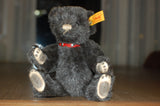Steiff Classic Black Teddy Bear EAN 027703 Alpaca 7 Inch 2008 Button & Tag