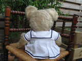 Antique Richard Diem Bear 50 CM White Mohair Fully Jointed 1940s Germany