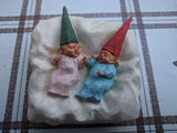 Rien Poortvliet David the Gnome Twins 195480 Stephie & Stophie Enesco Figures