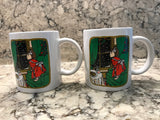 Vintage Tim Hortons Christmas Ceramic Cup Mug Girl at Window Waiting for Santa