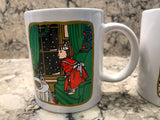Vintage Tim Hortons Christmas Ceramic Cup Mug Girl at Window Waiting for Santa