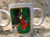 Vintage Tim Hortons Christmas Ceramic Cup Mug Girl at Window Waiting for Santa