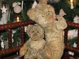 Antique 50's Schuco Standing Mohair Tabby Cat Bigo Bello Steiff Lully Baby Bear