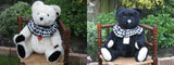 Hermann Germany 2 Bears Set Harlequin Man & Lady Mohair B&W 23.6"  LTD ED 1992