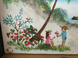 Hawaiian Artist Edna Loo Original Oil Painting on Canvas Signed 10"x8"