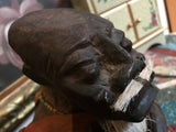Antique African Solid Wood Hand Carved Tribal Figure Original 13"