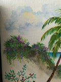 Hawaiian Artist Edna Loo Original Oil Painting on Canvas Signed 10"x8"