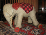 Antique 1940s Germany Schuco Elephant Pull Toy Wooden Wheels