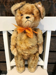 Antique 1930s German Hermann Sad Faced Puppy Dog Bear 21" Silk Plush Wire Legs