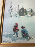 Canadian Artist James Keirstead Gallery SUPPER CALL Children Snow Cardboard Art