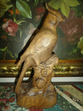 Antique Wooden Original Solid Wood Bird Carving Artist GEORGES BEAUREGARD 12"