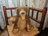 Germany OOAK Artist Two Toned Mohair Bear Humpback Glass Eyes 16" Growler 1960s