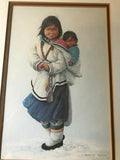 Dorothy Francis Bc Canada Artist Paneeloo's Baby Brother Lithograph Frame Matted