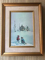 Canadian Artist James Keirstead Gallery SUPPER CALL Children Snow Cardboard Art