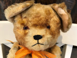 Antique 1930s German Hermann Sad Faced Puppy Dog Bear 21" Silk Plush Wire Legs