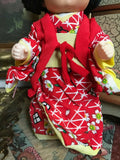 Vintage Antique Japanese Celluloid Baby Doll in Kimono 9" Voice Box Glass Eyes