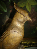 Antique Wooden Original Solid Wood Bird Carving Artist GEORGES BEAUREGARD 12"