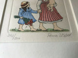 Artist Anna Weber Ltd Ed 343/500 Artist Numbered and Signed Framed Little Girls