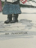 Canadian Artist Ina Morschauser Oh Come Let Us Adore Him Xmas Carols Art Print