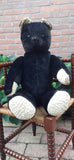 Antique 1930s JUMBO 30" Dutch Van Gelden Bear 76cm Black & White Silk Plush