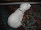 Vintage USSR Lomonosov Polar Bear Porcelain Figurine Hand Painted Pre-Russia