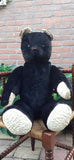 Antique 1930s JUMBO 30" Dutch Van Gelden Bear 76cm Black & White Silk Plush